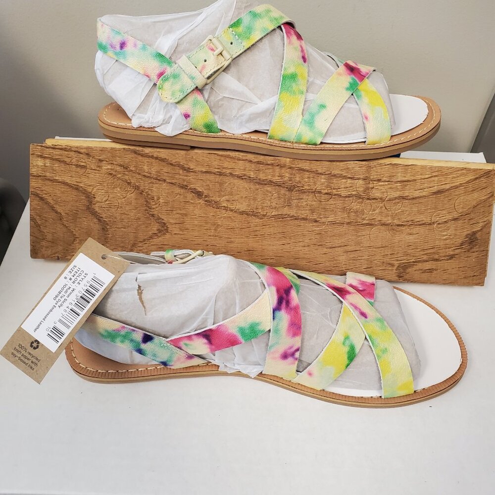 Tom's Sicily Slingback Multi Tie Dye Sandals in Women's Size 8. Colorful… - Picture 3 of 10